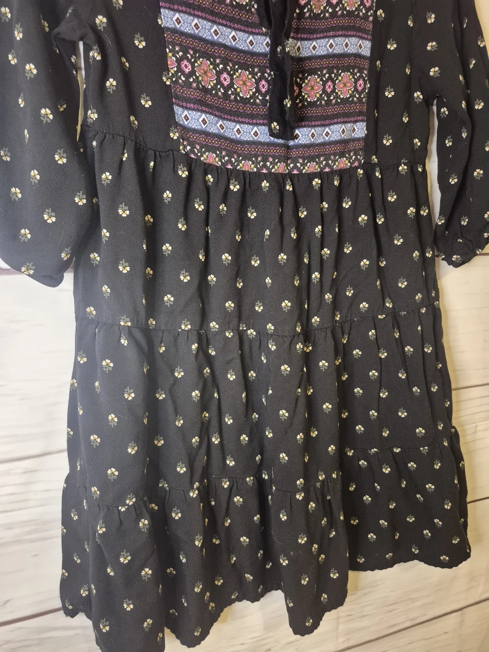 Old Navy Black Girls' Boho Embroidered Tunic Dress
